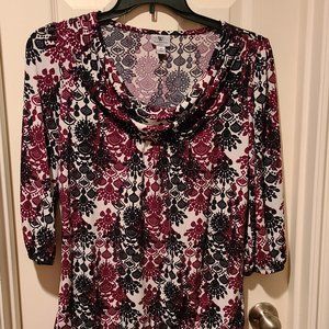 Worthington Blouse with BLack Red White Top. SZ M
